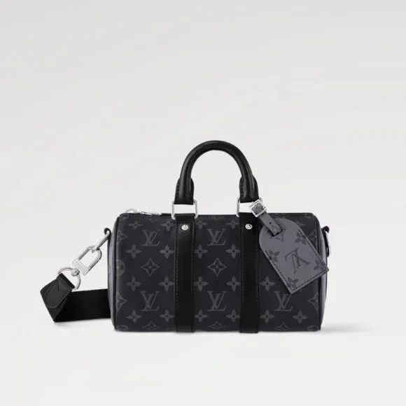 Louis Vuitton Keepall Bandoulière 25 Monogram Eclipse Reverse Canvas Bag - Picture 2 of 16
